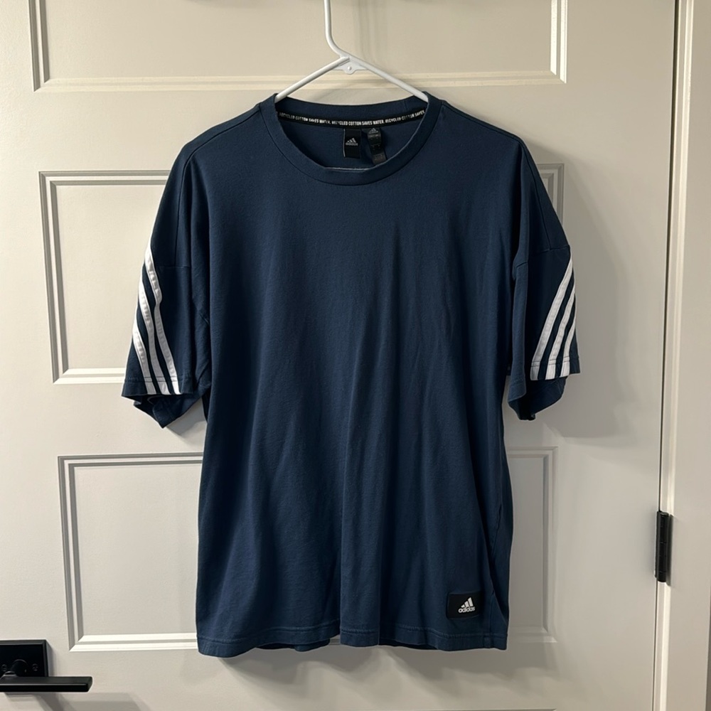 Mens Adidas T-Shirt, Size Large, Navy Blue